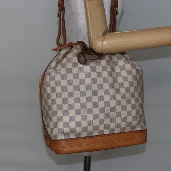 LOUIS VUITTON Damier Azur Noe Shoulder Bag N42222 LV Auth 146319 - Picture 1 of 16